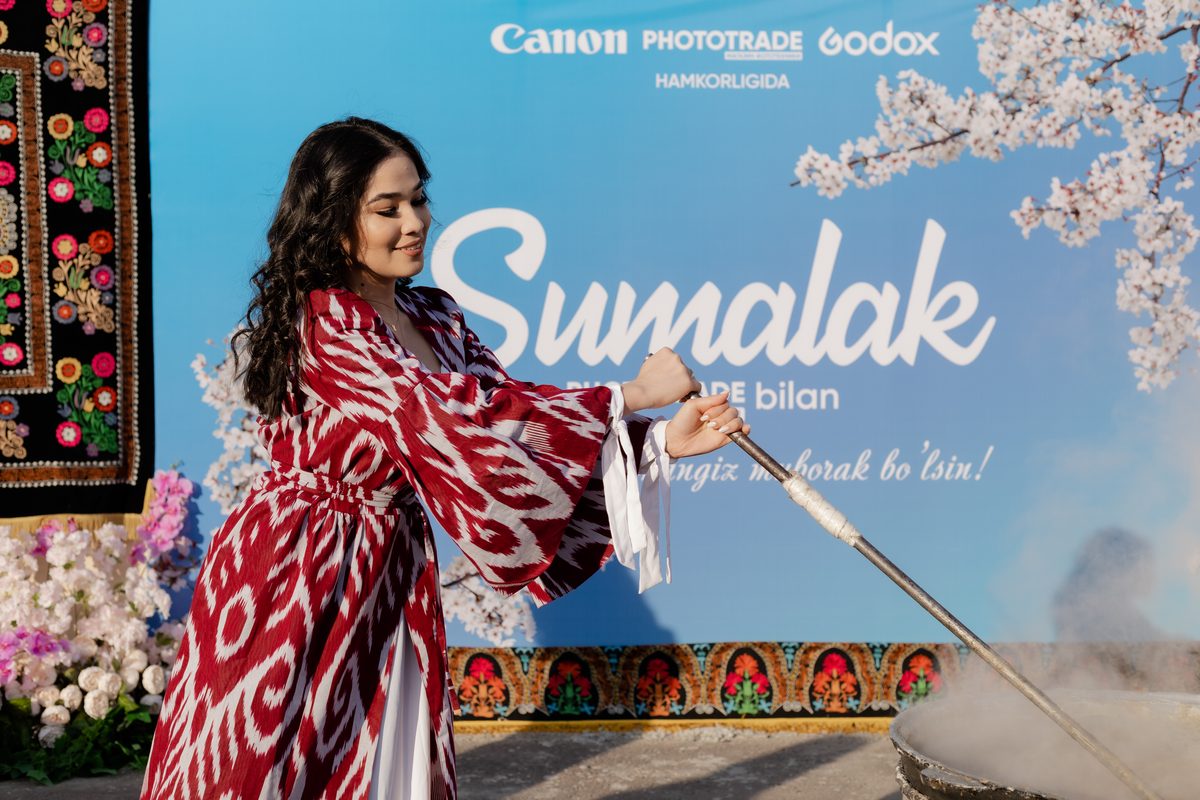 A tourist in traditional Uzbek national dress, representative photo -- not yet an actual photo of this Khiva experience